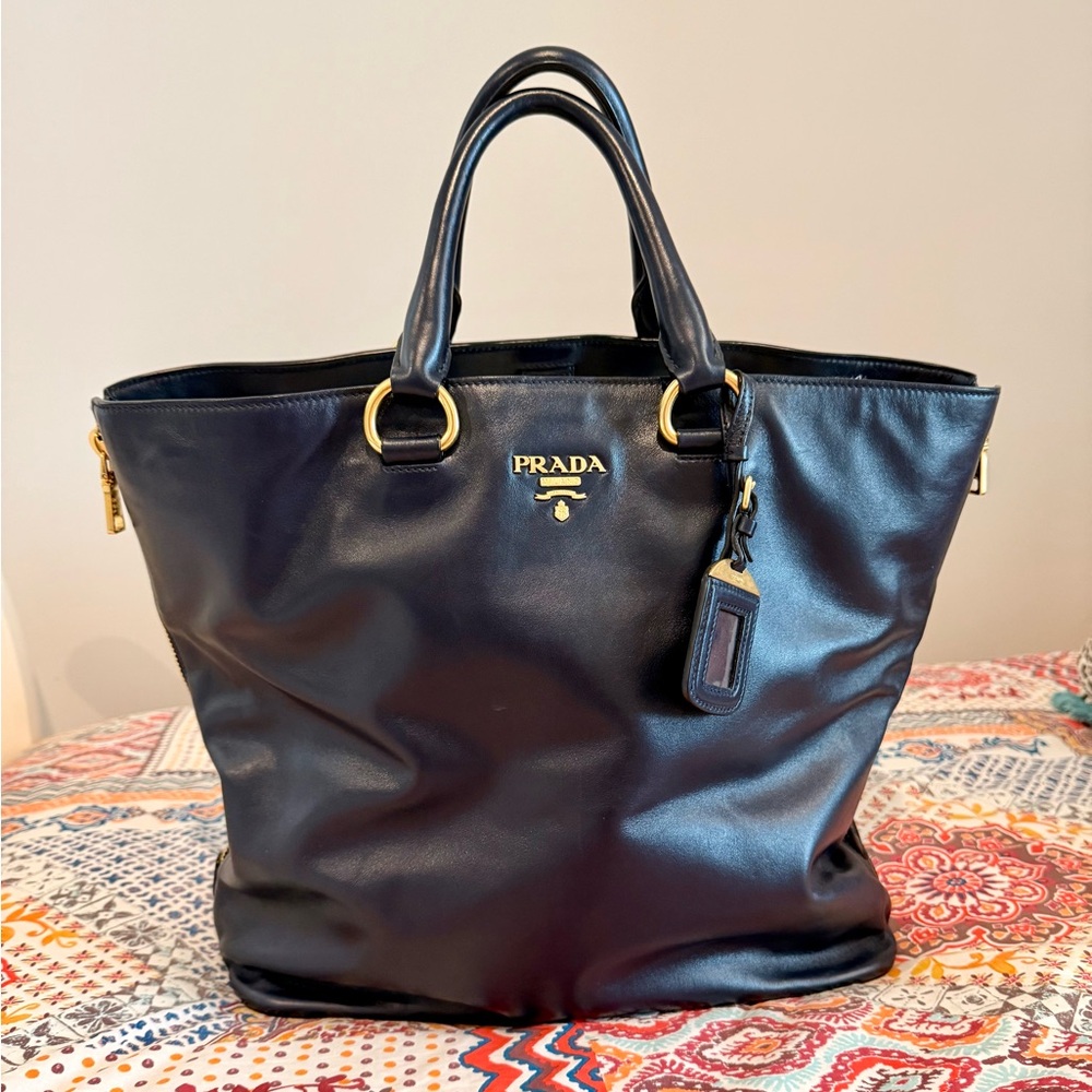 Prada Navy Blue with Gold Detail